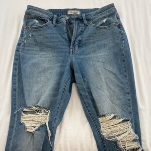 Madewell Distressed Boyfriend Jeans in Medium Blue